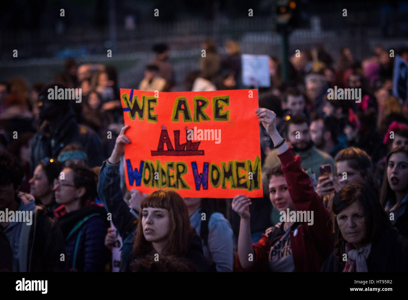 Rome, Italy. 08th Mar, 2017. Demonstration of women for equal rights as ...