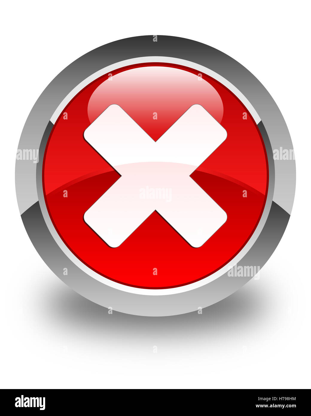 Cancel icon isolated on glossy red round button abstract illustration Stock Photo