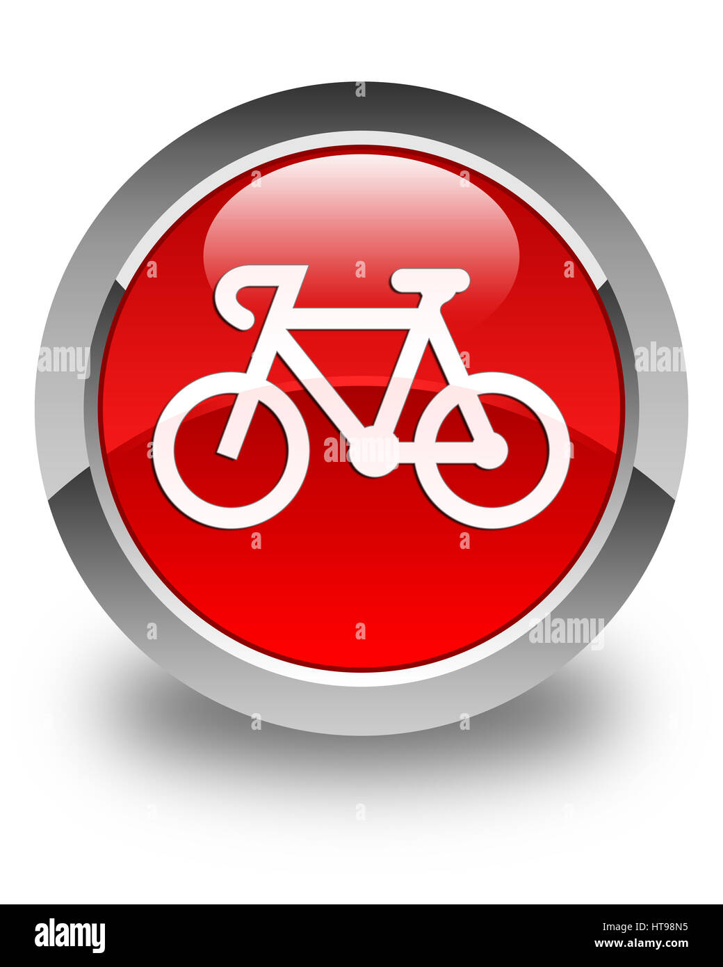 Bicycle icon isolated on glossy red round button abstract illustration ...