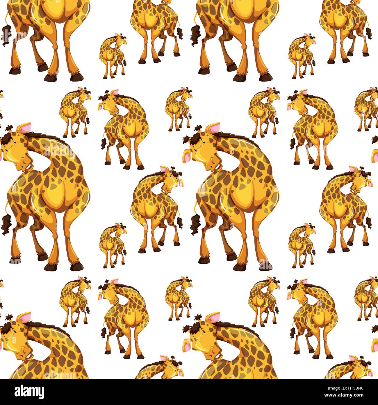 Seamless background design with giraffes illustration Stock Vector ...