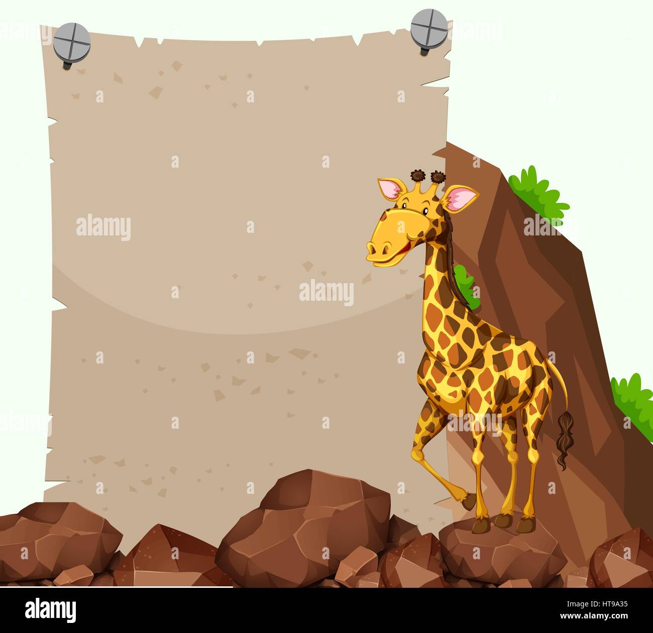Paper template with giraffe illustration Stock Vector