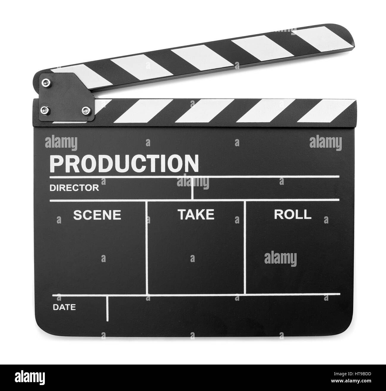 Clapper board isolated on white background Stock Photo Alamy
