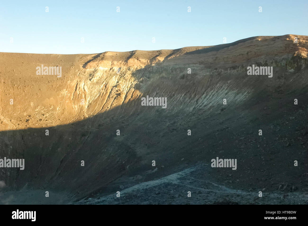 View of the large crater of Volcano Stock Photo