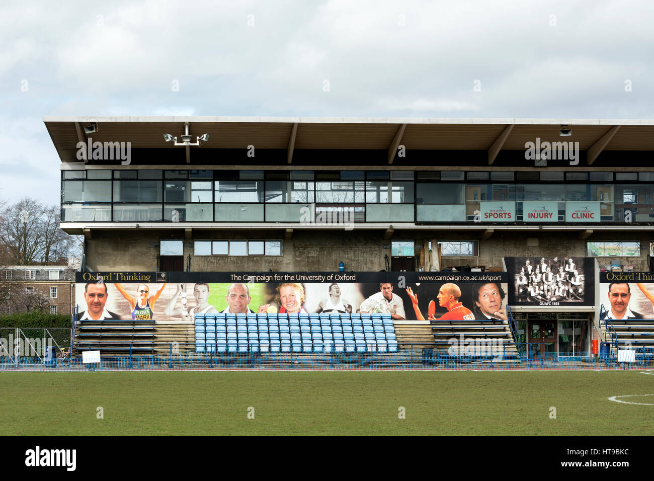 The grandstand at Iffley Road track, Oxford, UK Stock Photo