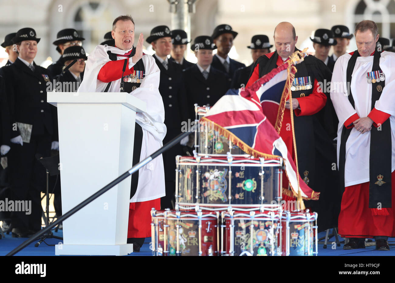 The Military Drumhead Service on Horse Guards Parade in London, ahead