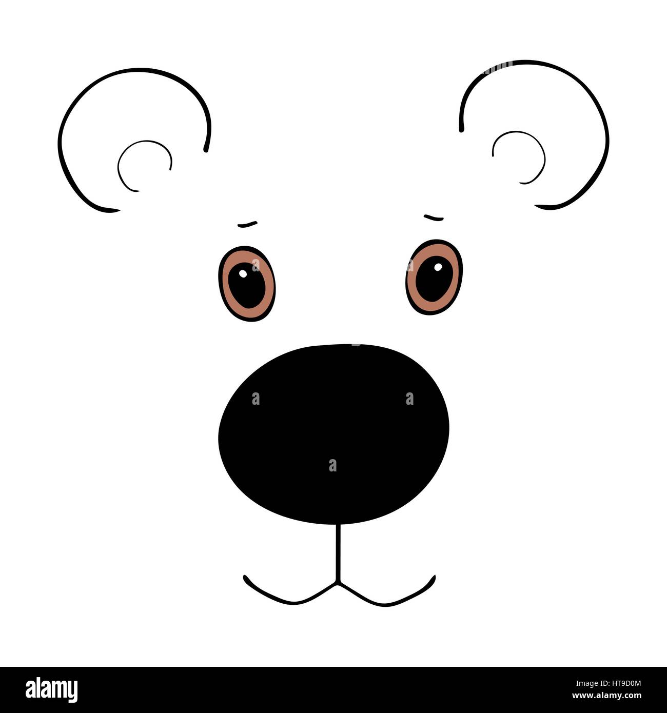 Bear cute funny cartoon head Stock Vector