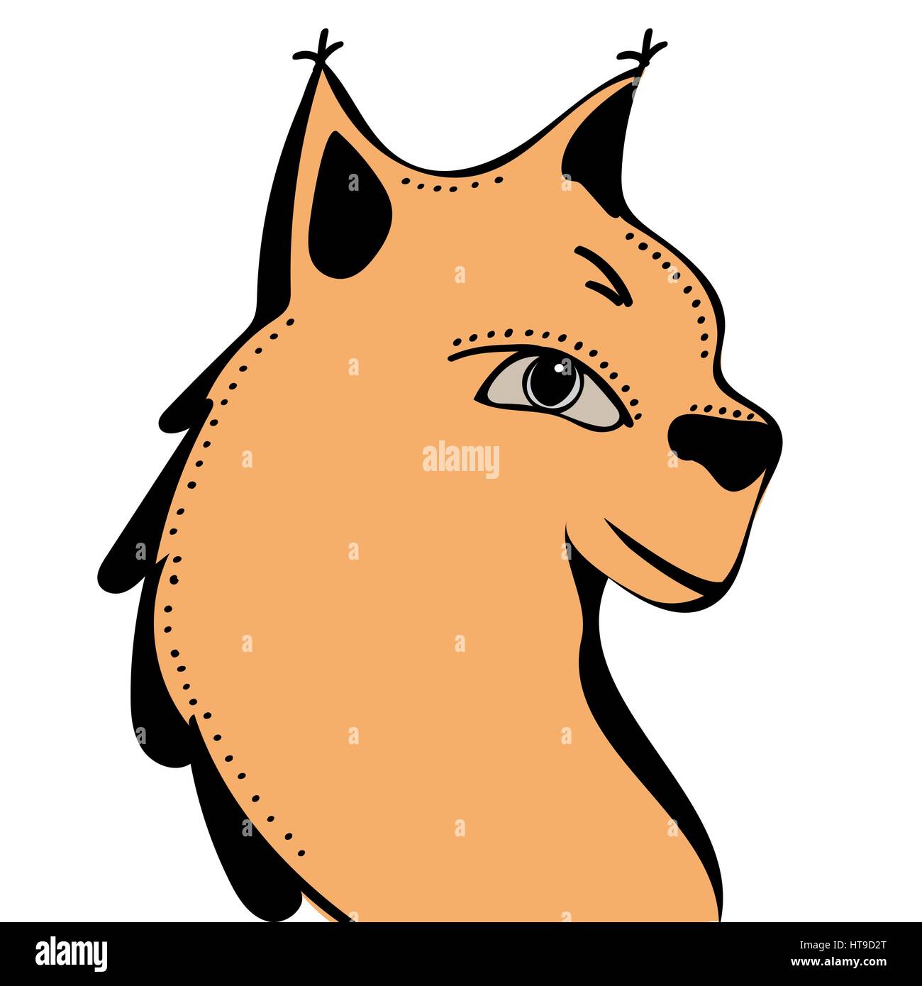 Lynx Cute Funny Cartoon Head Stock Vector Image Art Alamy