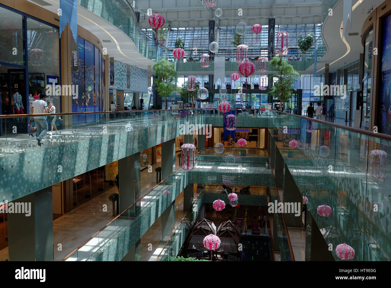 Shopping mall in Sapphire building, Istanbul, Turkey Stock Photo