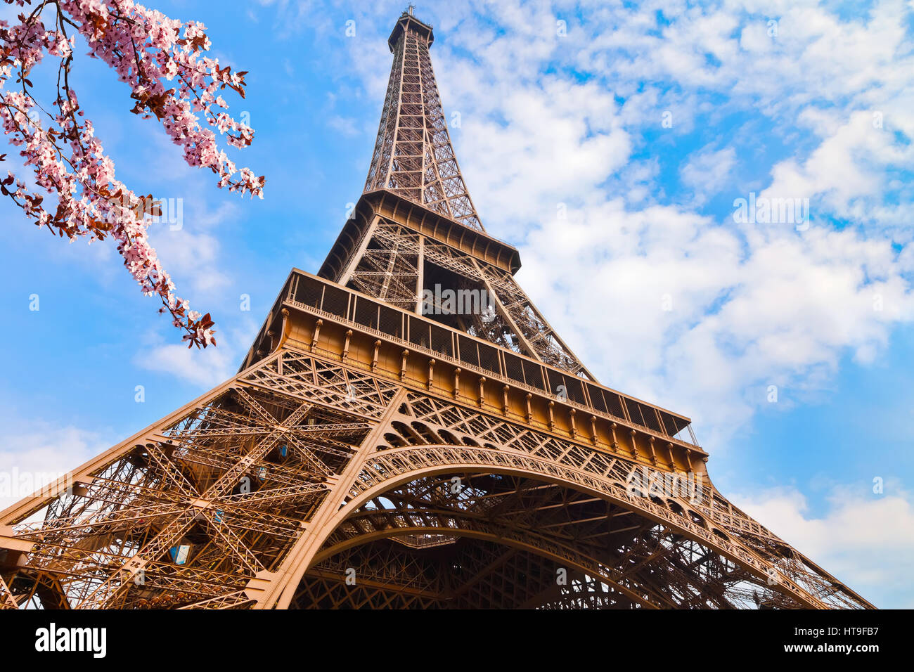 Eiffel Tower in Paris at spring, France Stock Photo
