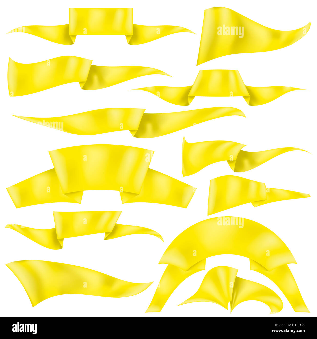 Set of Yellow Ribbons Stock Photo - Alamy