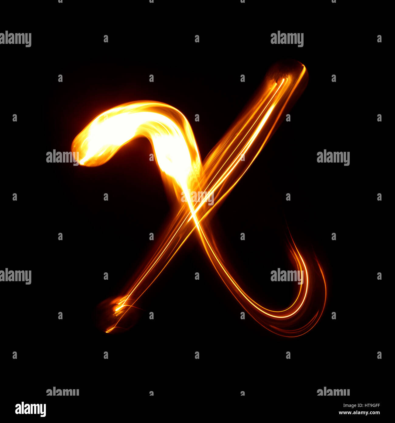 X - Created by light lowercase letters Stock Photo - Alamy