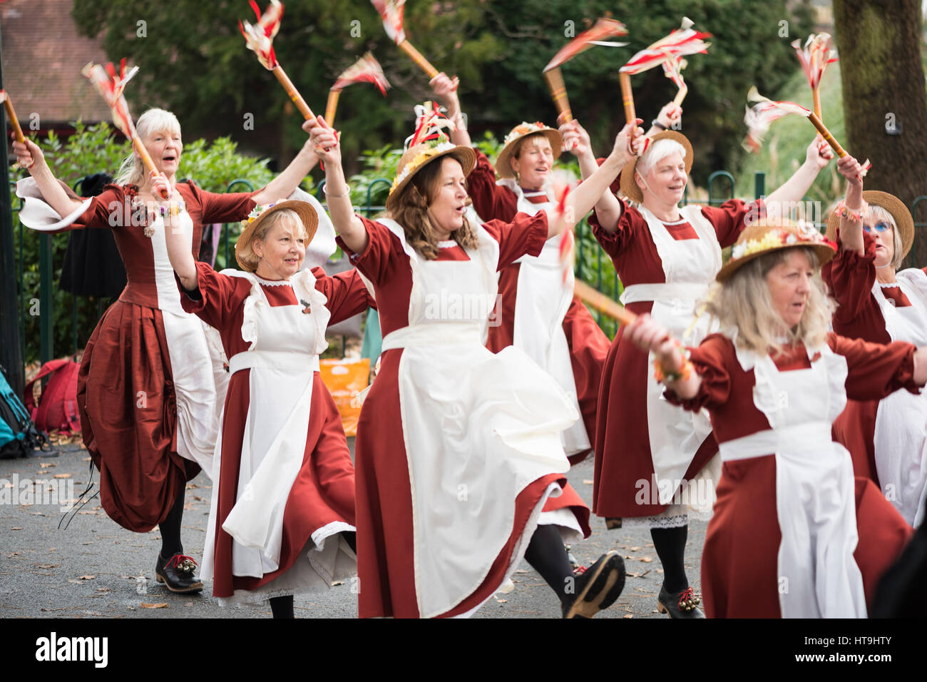 North west clog Morris dancers dancing as part of the wedding ...