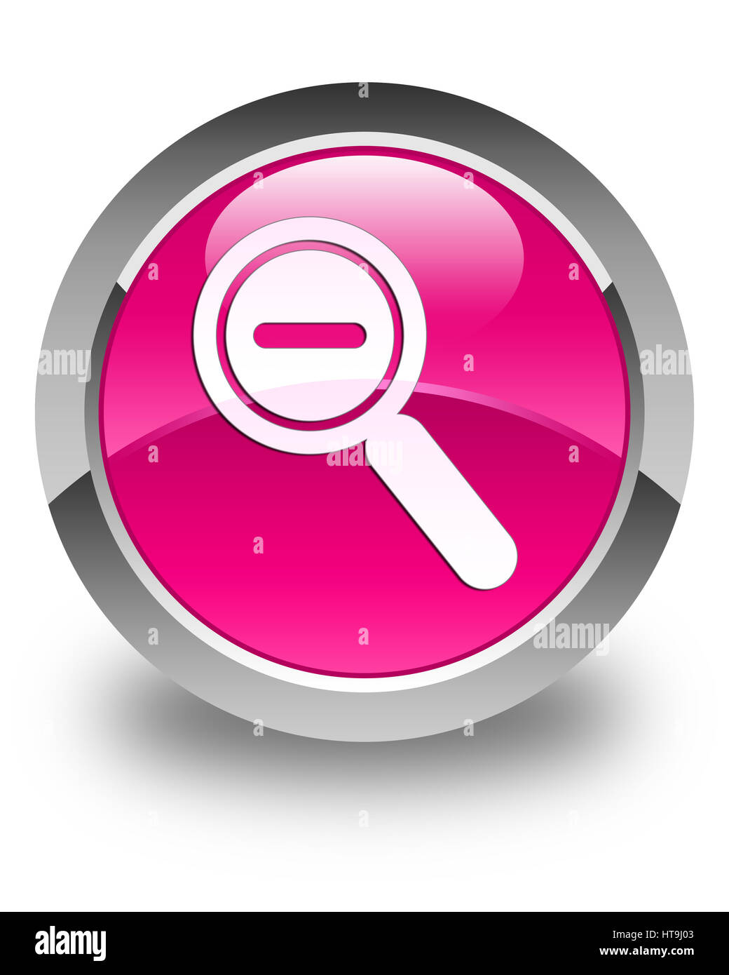 Zoom out icon isolated on glossy pink round button abstract illustration Stock Photo