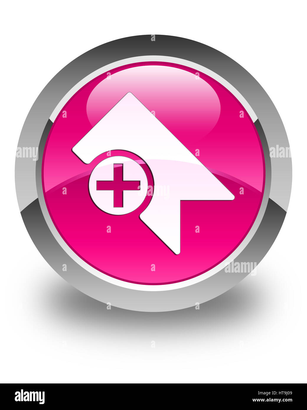 Bookmark icon isolated on glossy pink round button abstract illustration Stock Photo