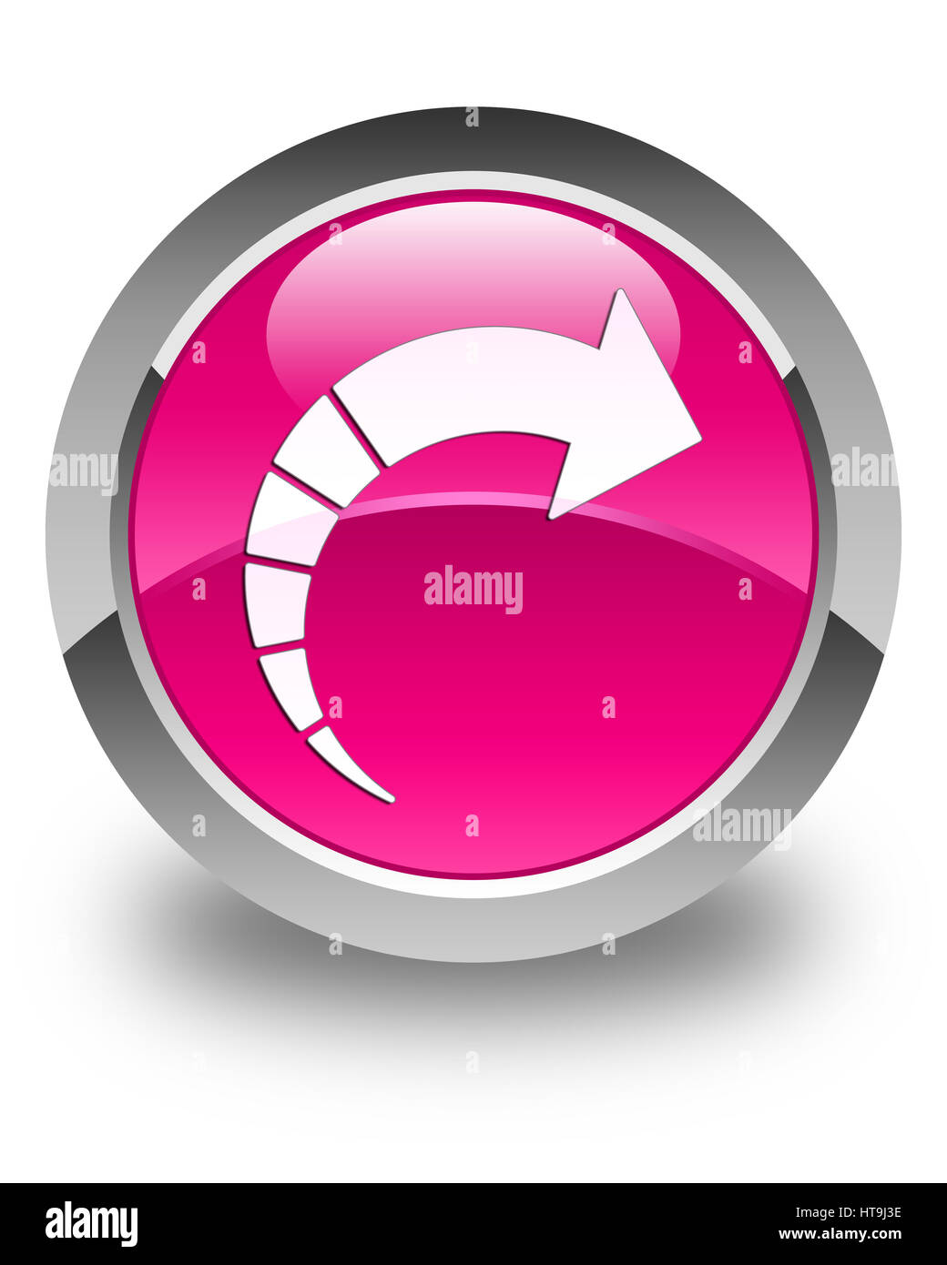 Next arrow icon isolated on glossy pink round button abstract ...