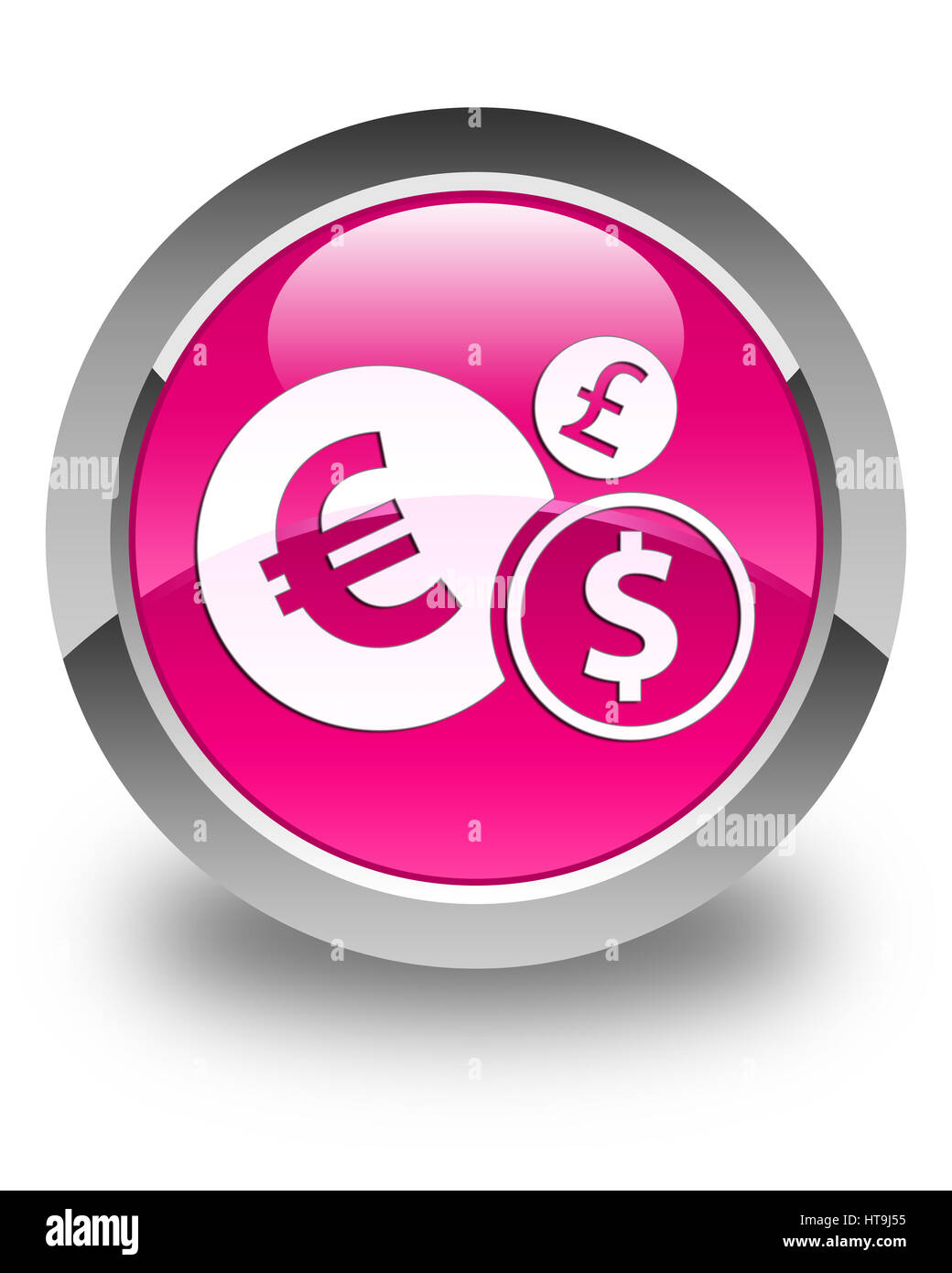 Finances icon isolated on glossy pink round button abstract illustration Stock Photo