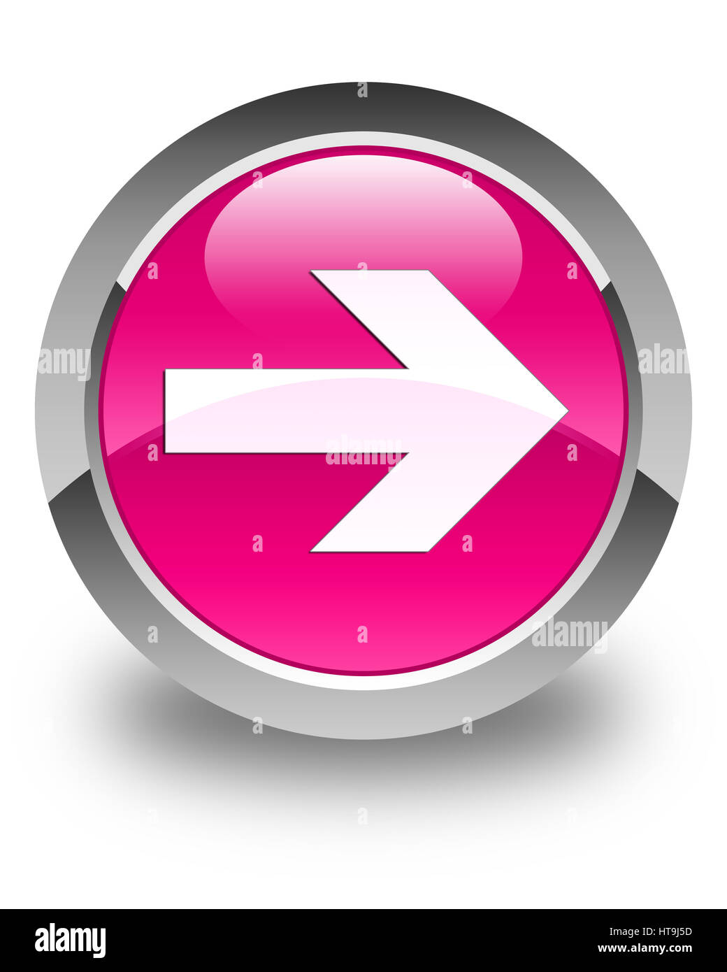 Next arrow icon isolated on glossy pink round button abstract ...