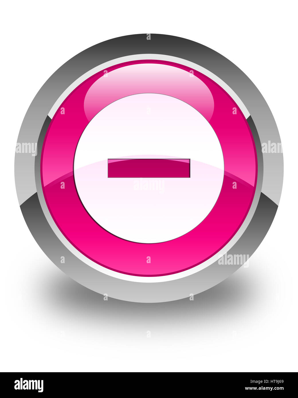 Cancel icon isolated on glossy pink round button abstract illustration Stock Photo