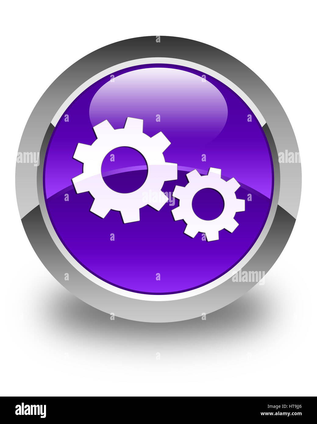 Process icon isolated on glossy purple round button abstract illustration Stock Photo