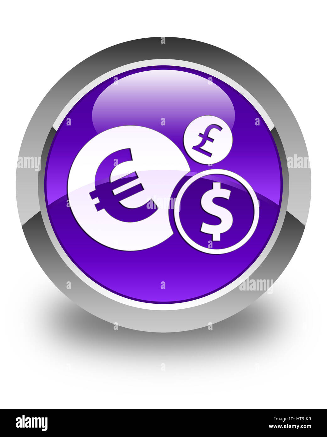 Finances icon isolated on glossy purple round button abstract illustration Stock Photo