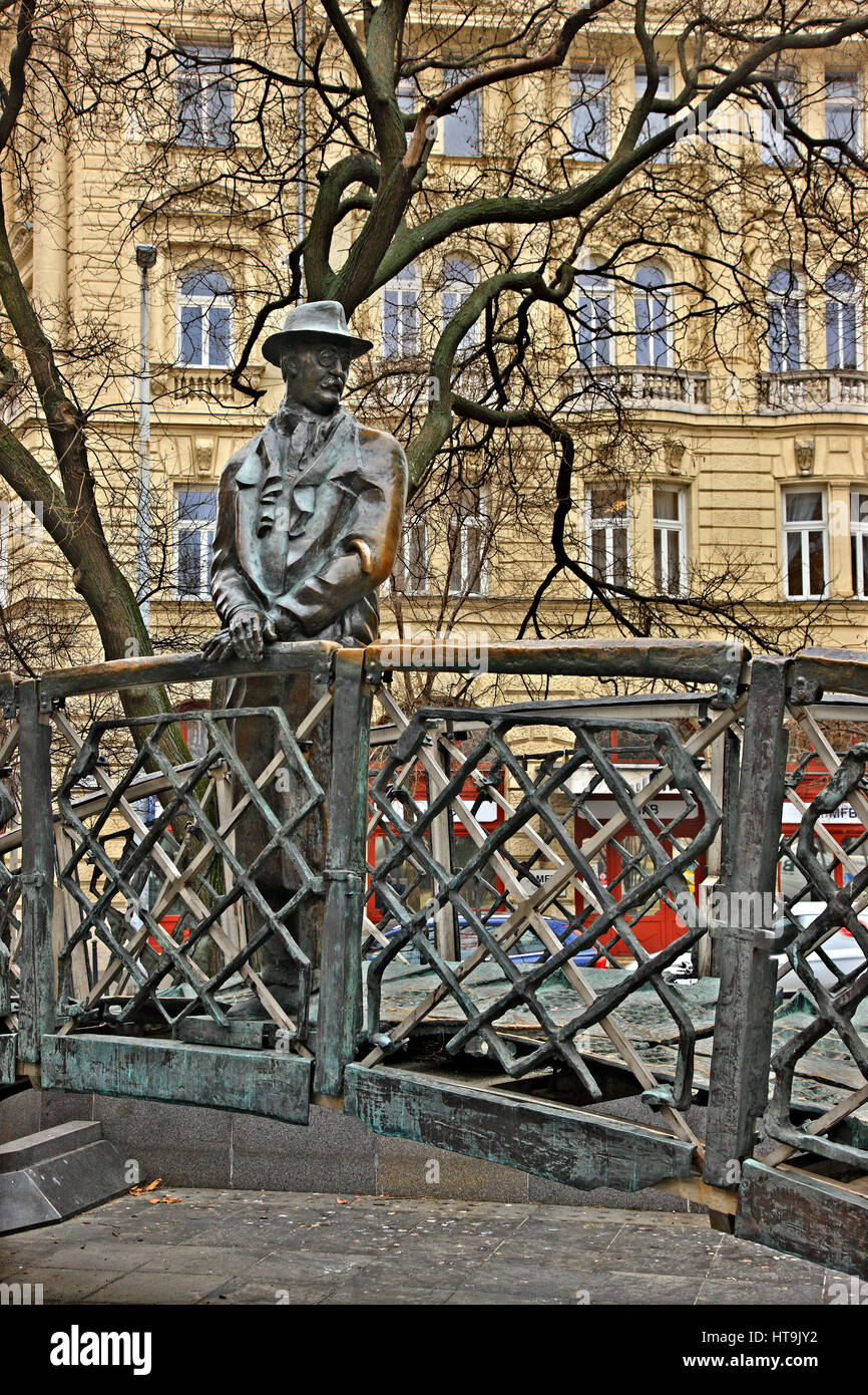 Statue of Imre Nagy (prime minister of Hungary during the revolution of 1956) on a tine square close to Kossuth square, Budapest, Hungary. Stock Photo