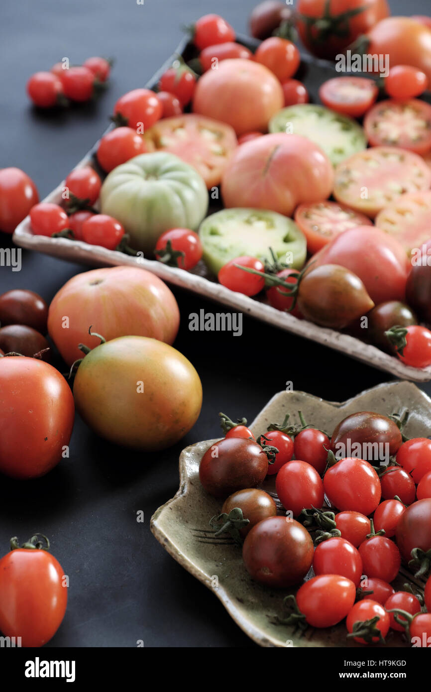 tomatoes, cheap food with many use as antioxidants, skin care, anticancer, good for alzheimer people, vegetable rich vitamin, carotenoids, lycopene Stock Photo