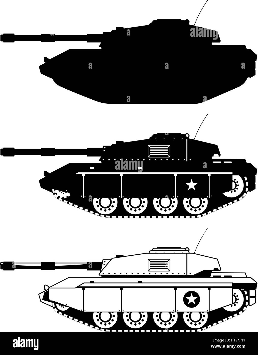 Tank military icons vector illustration. Stock Photo