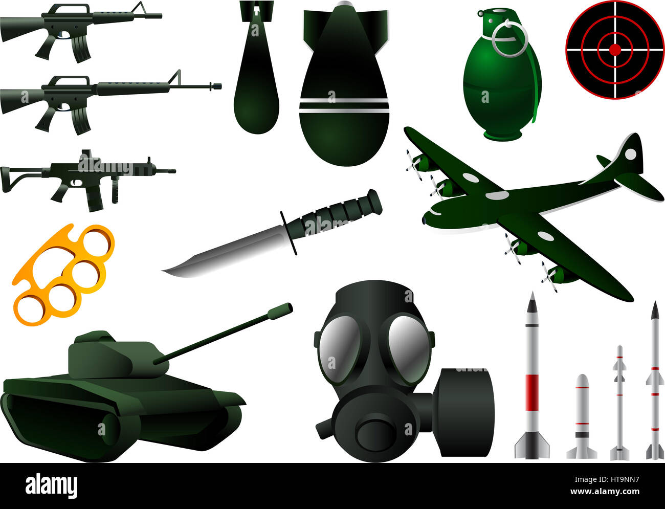 war icon set vector illustrations Stock Photo - Alamy