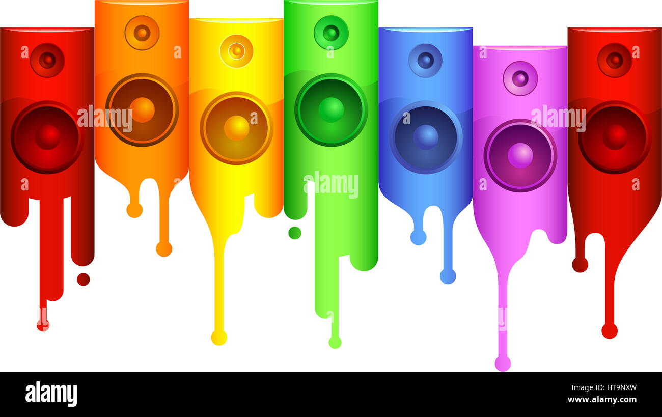 Sound speaker rainbow melting Stock Photo Alamy