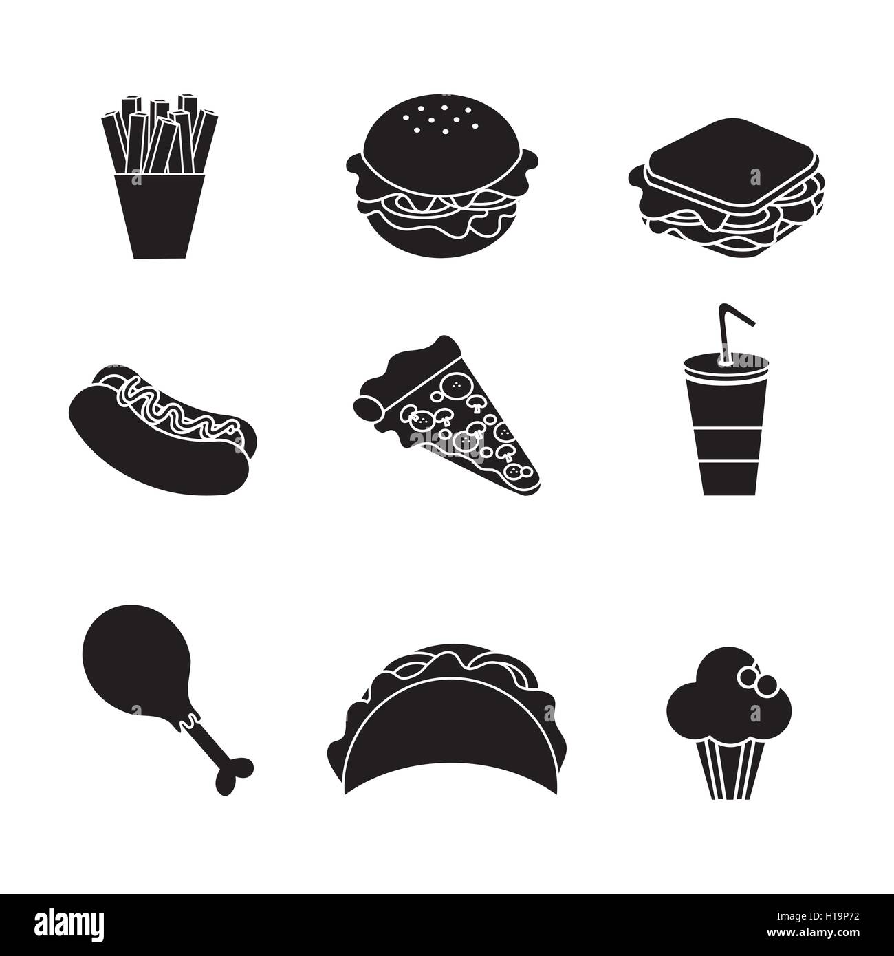 contour fast food background icon Stock Vector Image & Art - Alamy