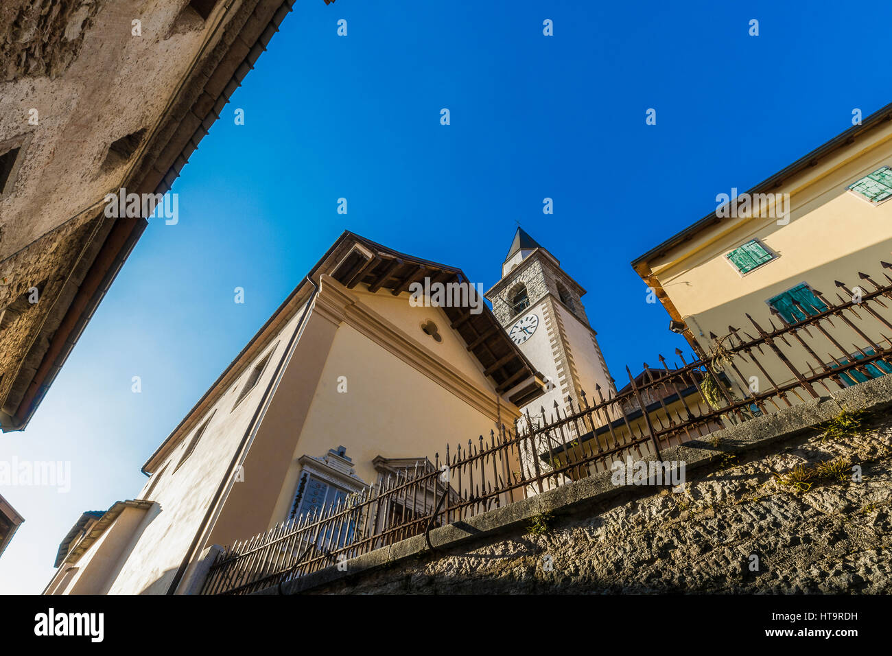 Italy Friuli Dolomiti Friulane natural Park Valcellina - The village of Casso Stock Photo