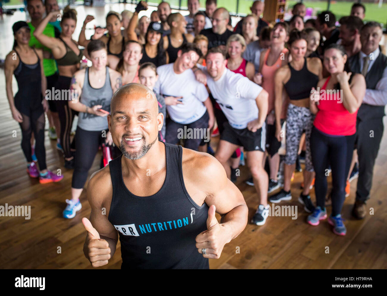 Shaun T , International fitness celebrity visits  Hale Country Club , England Stock Photo