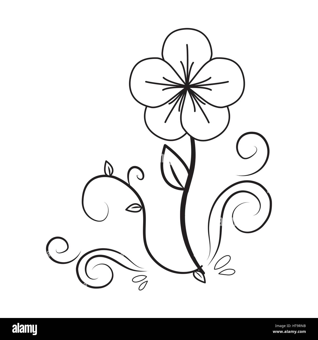 beautiful spring flowers icon Stock Vector Image & Art - Alamy