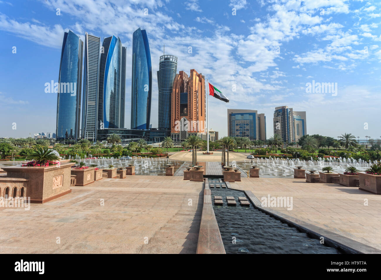 Etihad Towers buildings in Abu Dhabi, United Arab Emirates Stock Photo