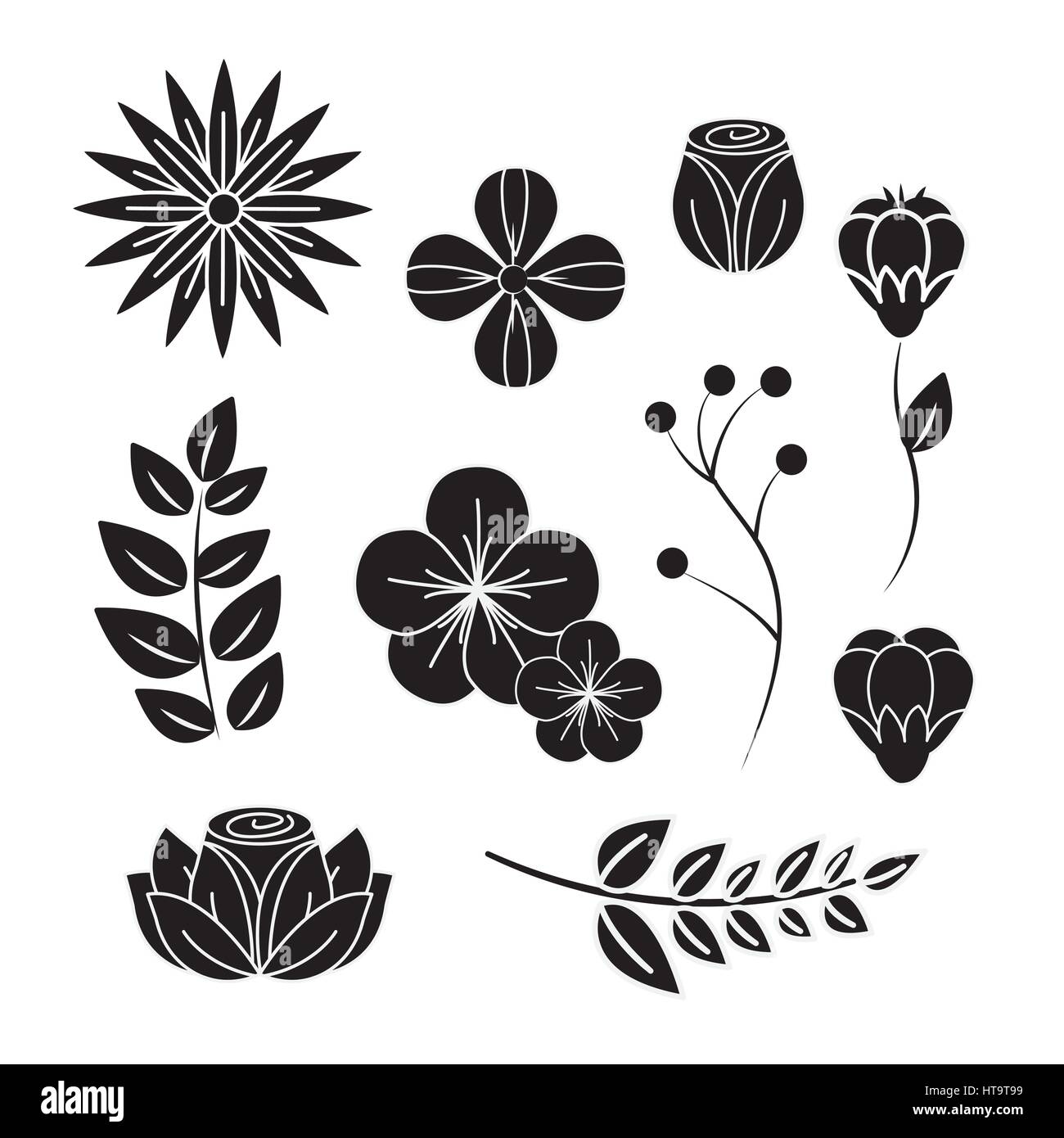 beautiful spring flowers icon Stock Vector Image & Art - Alamy