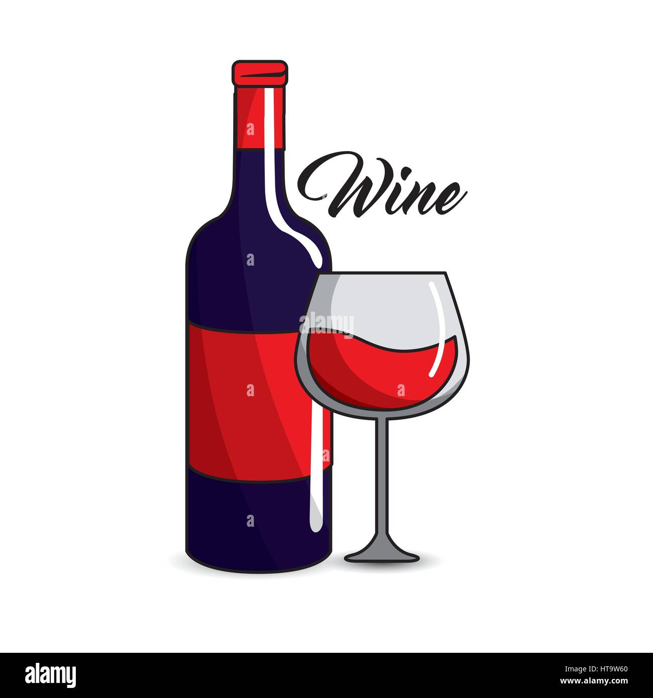 glass and bottle of wine icon Stock Vector Image & Art Alamy