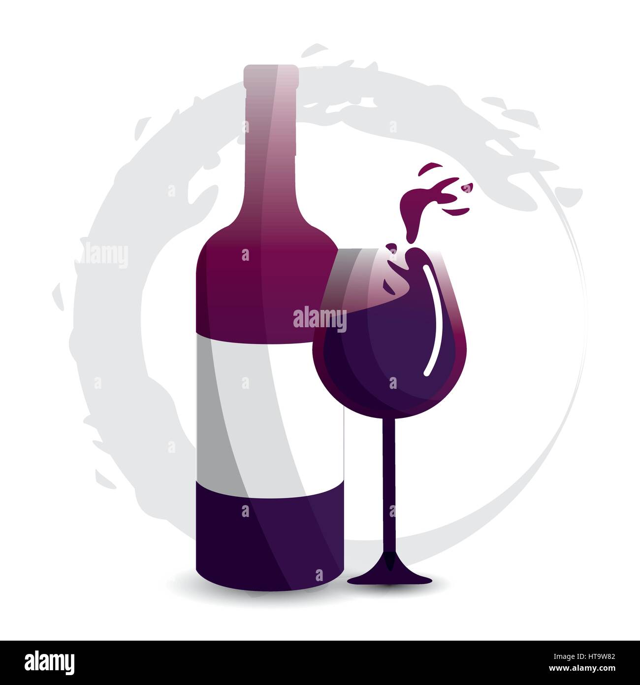 glass splashing and bottle of wine icon Stock Vector Image & Art - Alamy