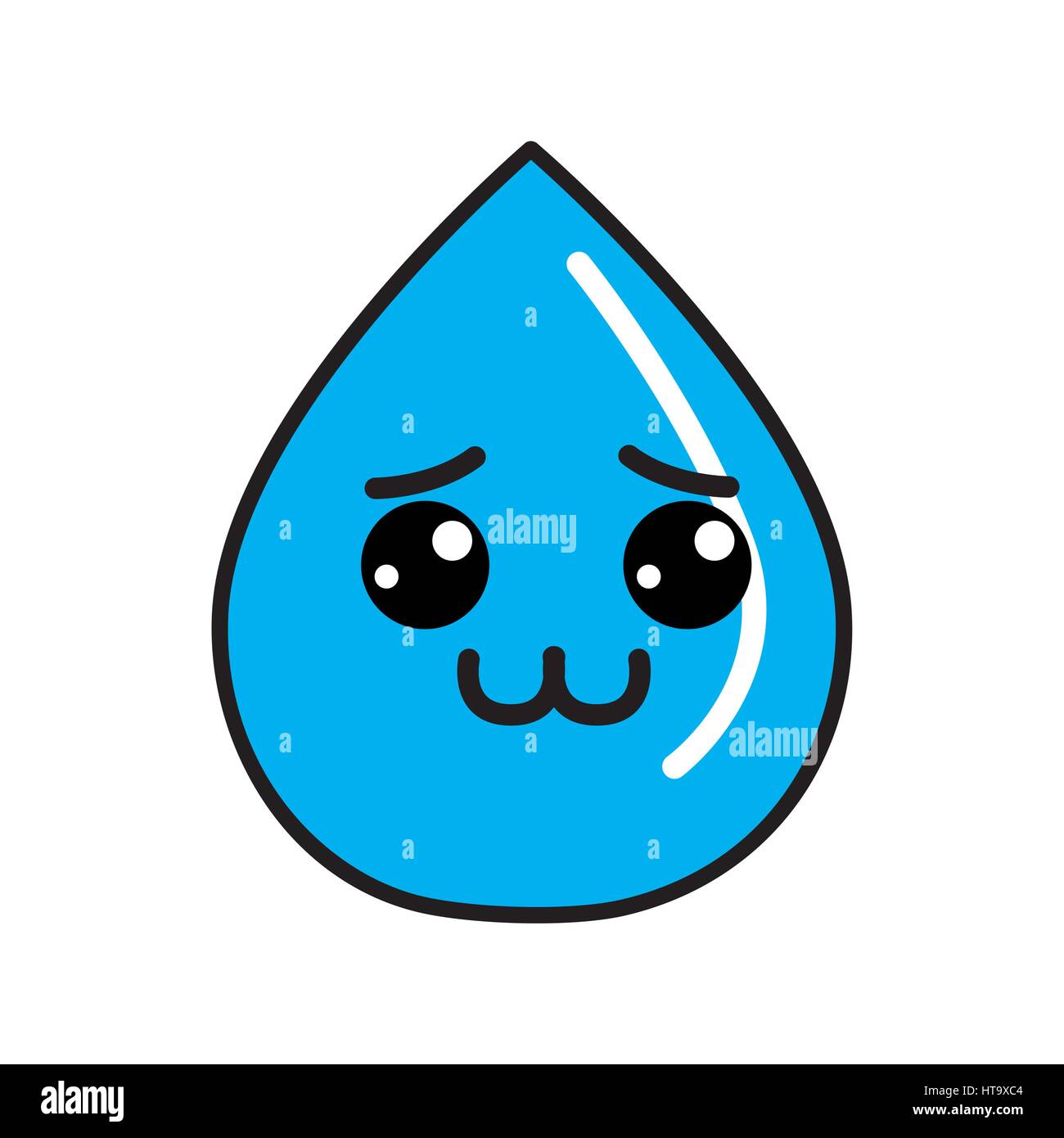 kawaii sad drop icon Stock Vector