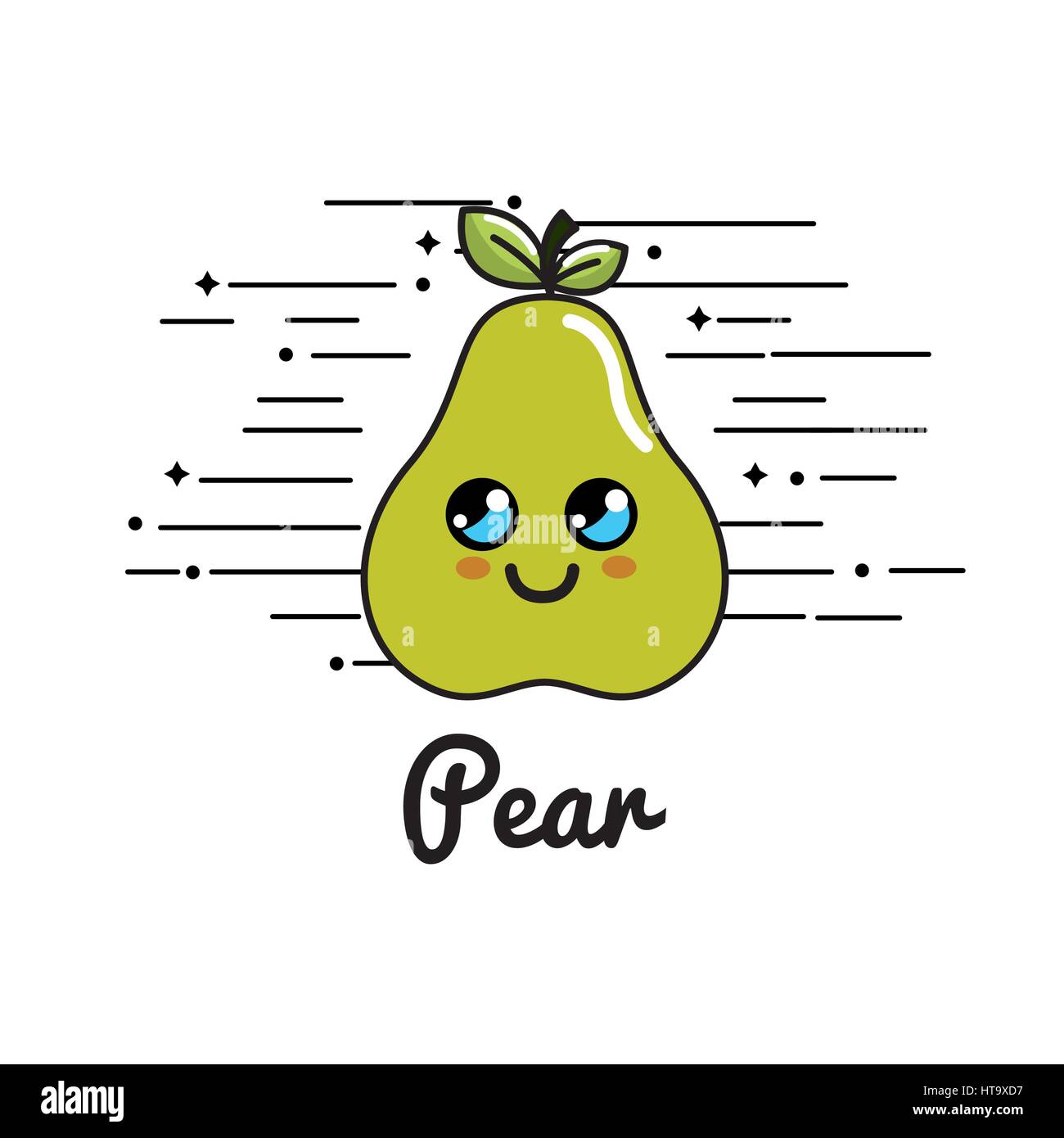 emblem kawaii happy pear icon Stock Vector Image & Art - Alamy