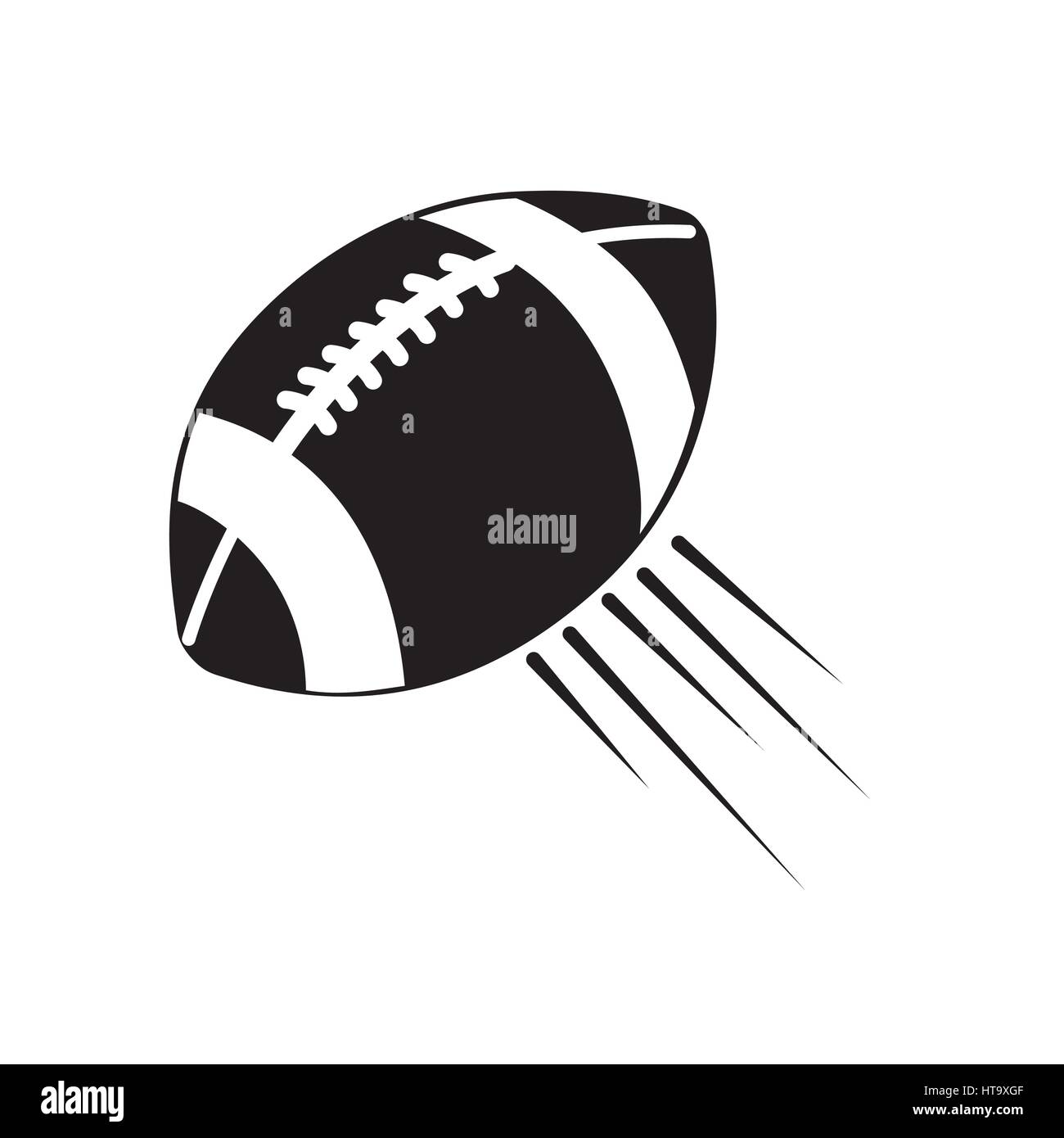 contour american football and his ball icon Stock Vector