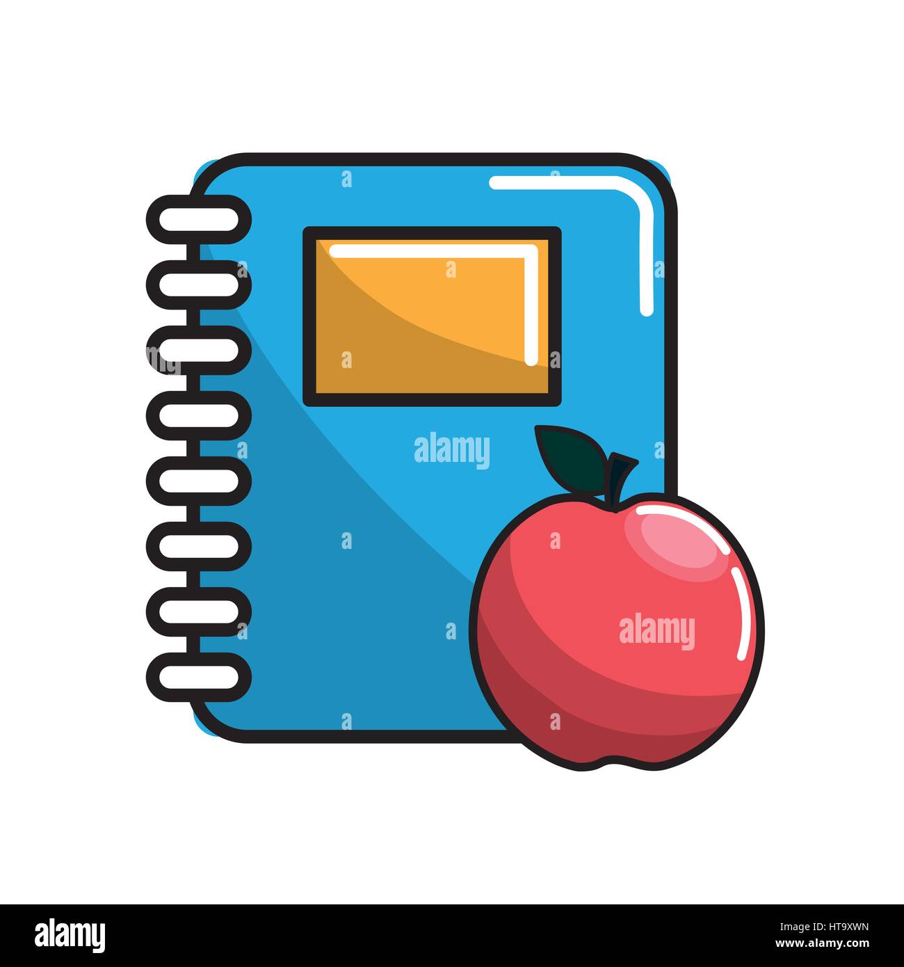 color notebook and apple icon Stock Vector Image & Art - Alamy