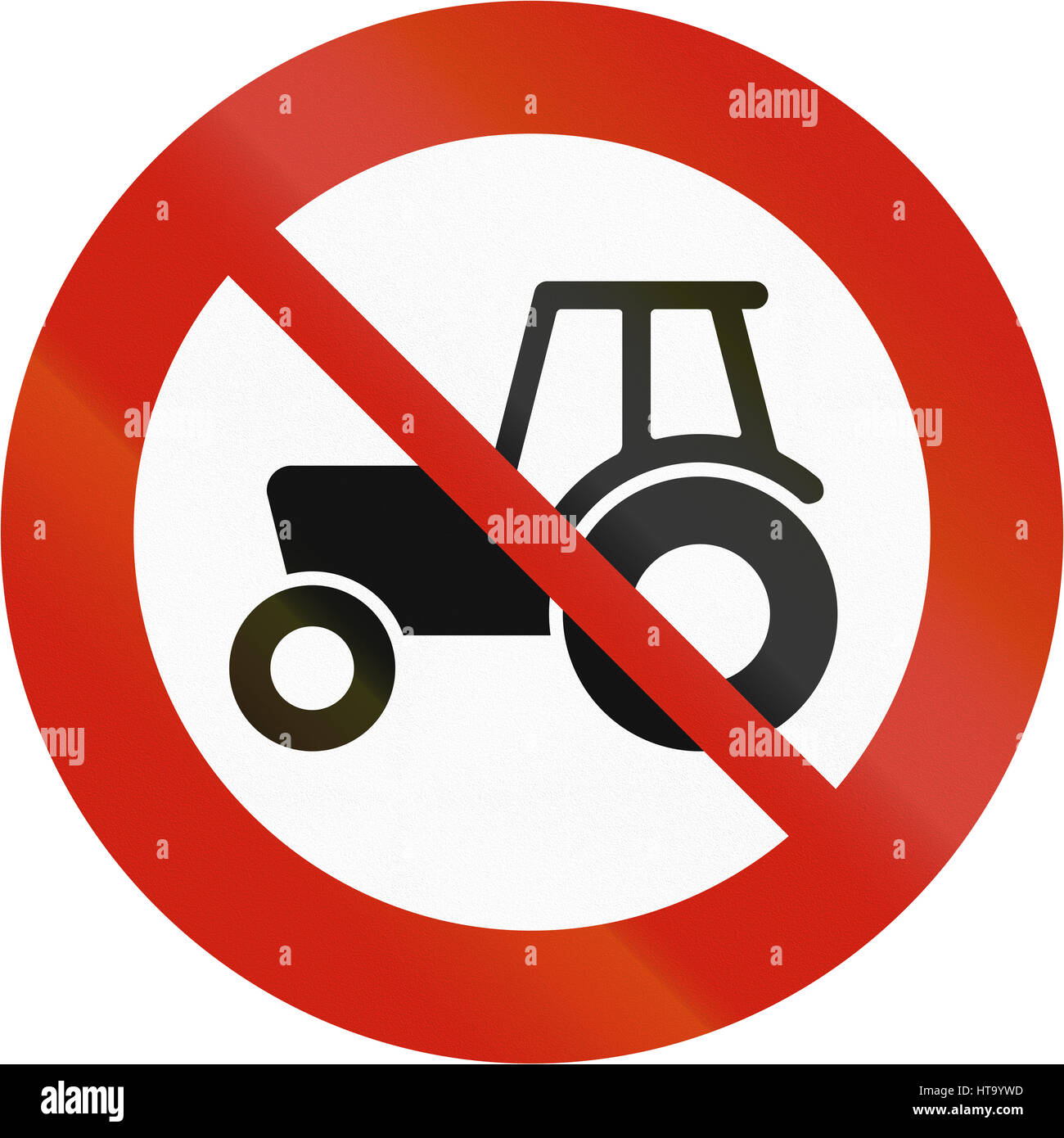 Norwegian regulatory road sign - No tractors Stock Photo - Alamy