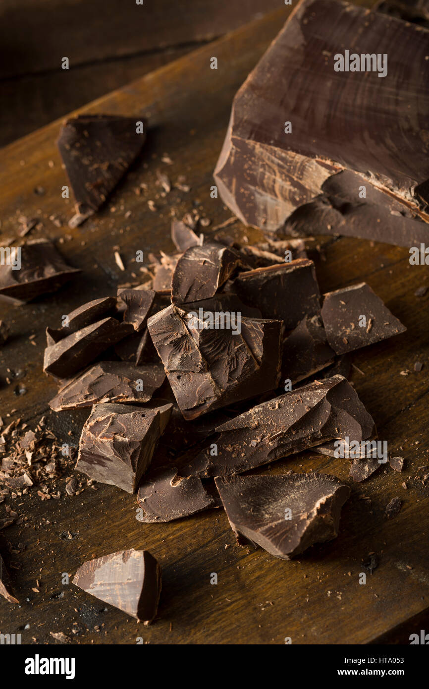 Organic Semi Sweet Dark Chocolate Chunks for Baking Stock Photo