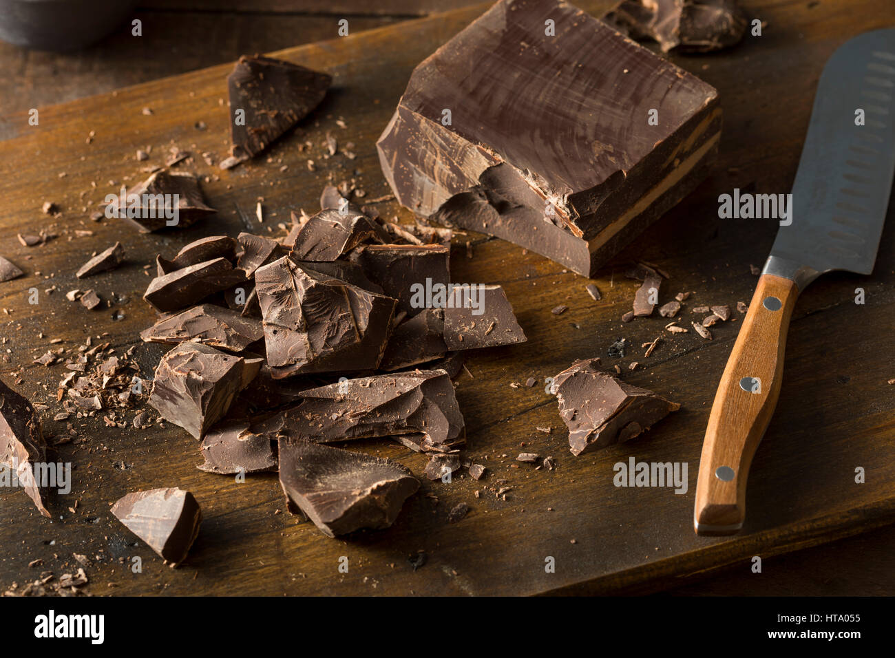 Organic Semi Sweet Dark Chocolate Chunks for Baking Stock Photo
