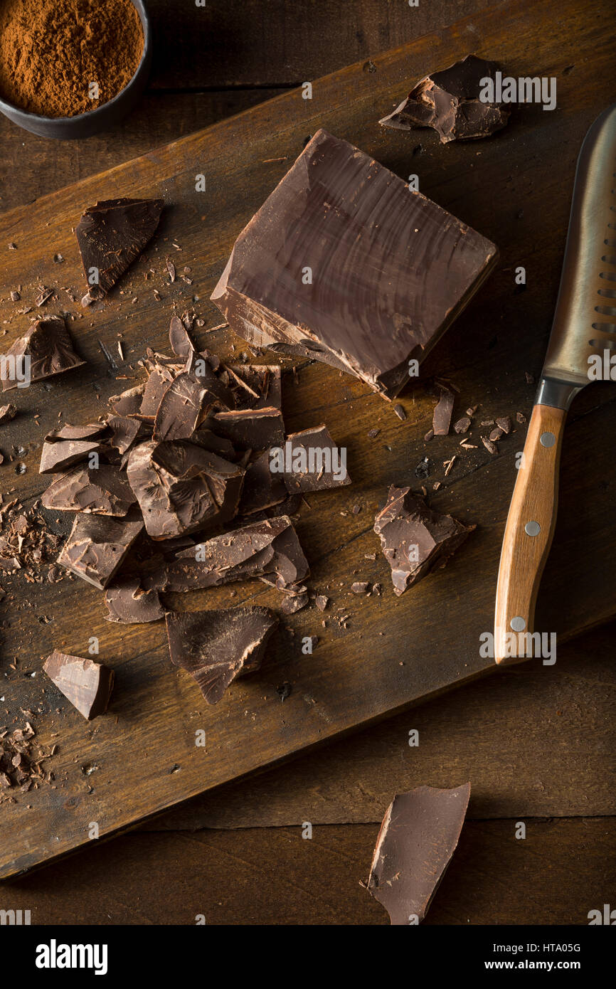 Organic semi sweet dark chocolate chunks for baking stock photo alamy