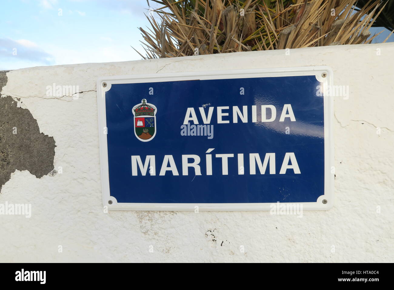 Avenida Maritima, El Golfo, Lanzarote, Canary Islands Stock Photo