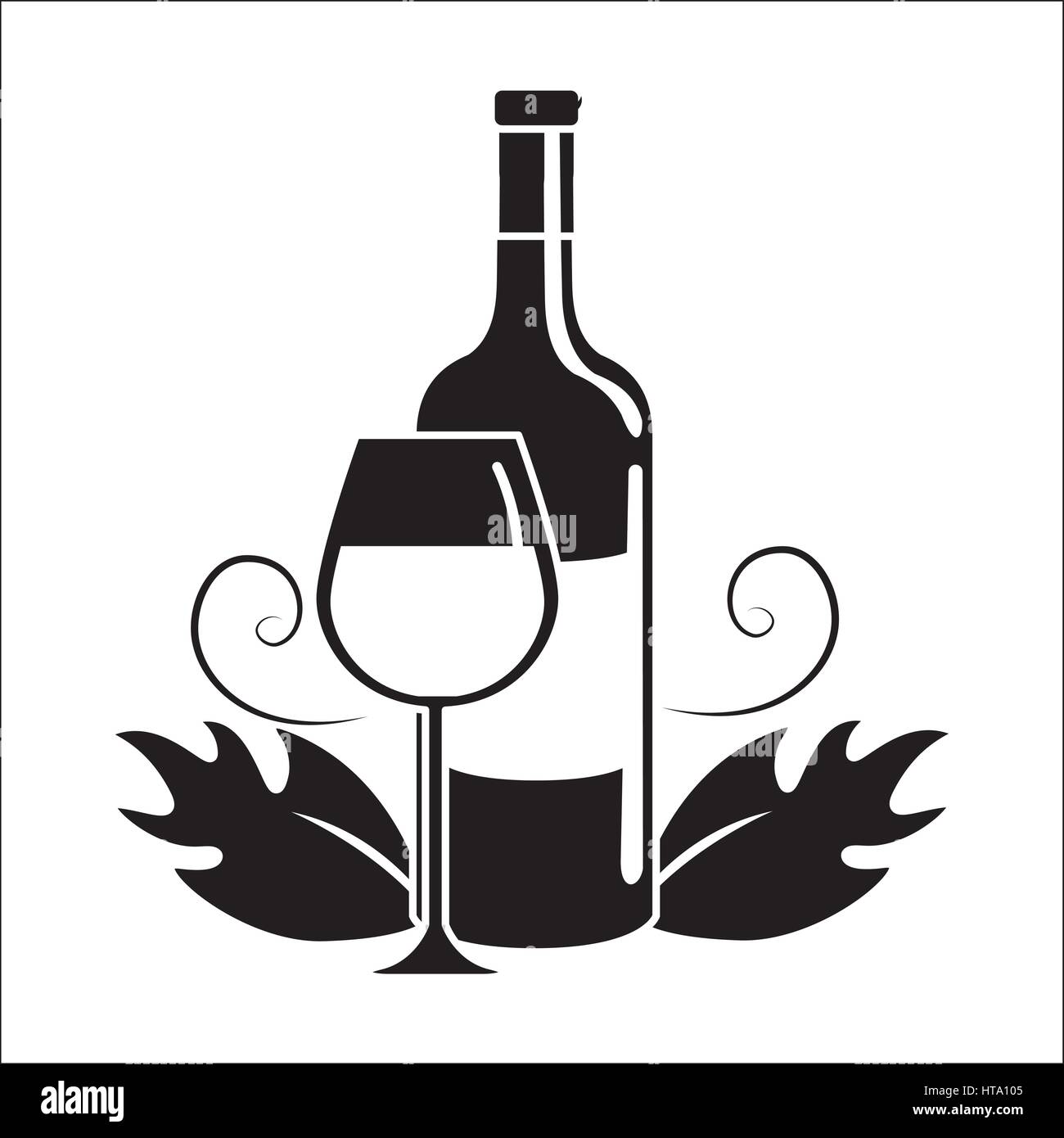 bottle and glass with wine icon Stock Vector Image & Art - Alamy