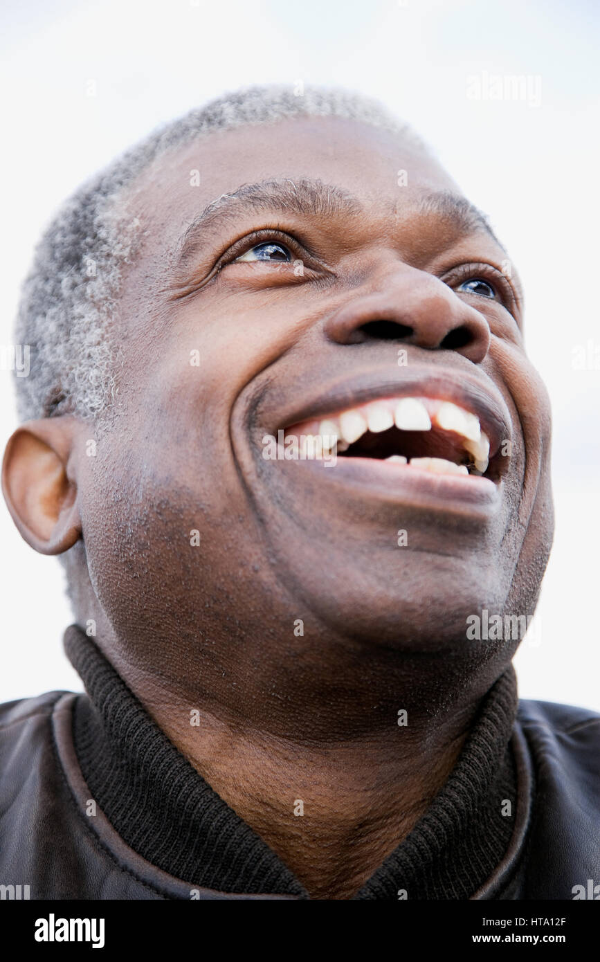 Excited black man headshot hi-res stock photography and images - Alamy