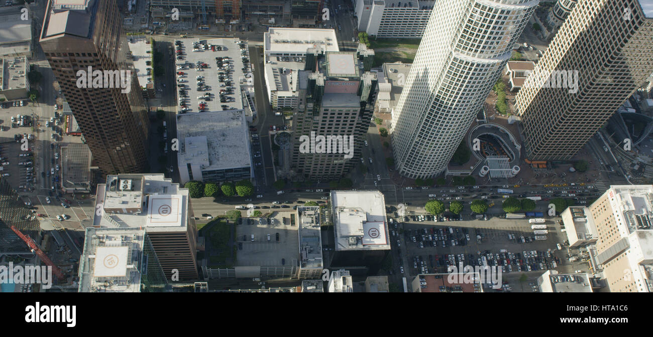aerial view of downtown Los Angeles Stock Photo
