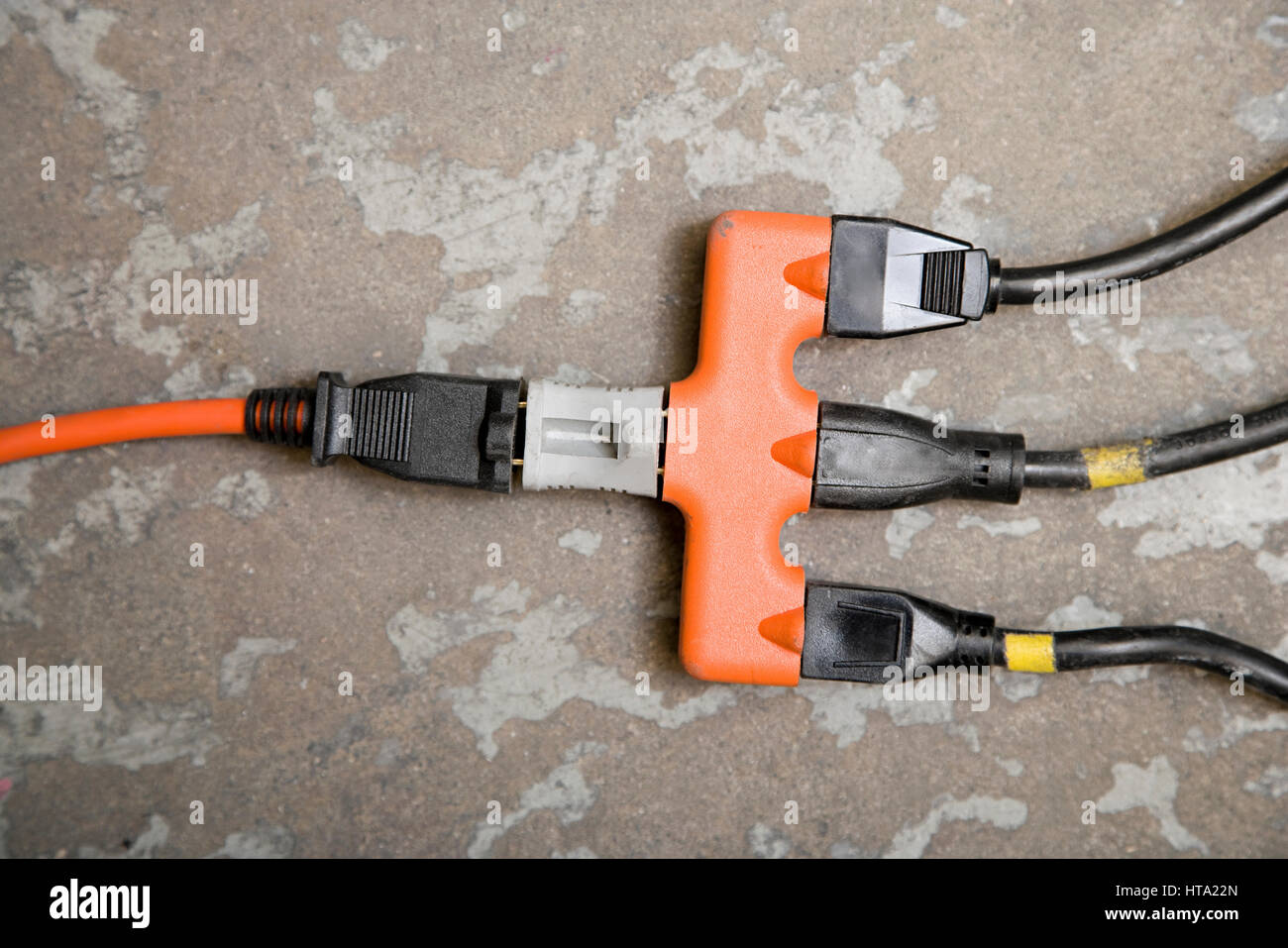 Plugs in extension cord Stock Photo Alamy